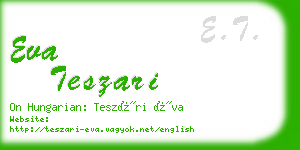 eva teszari business card